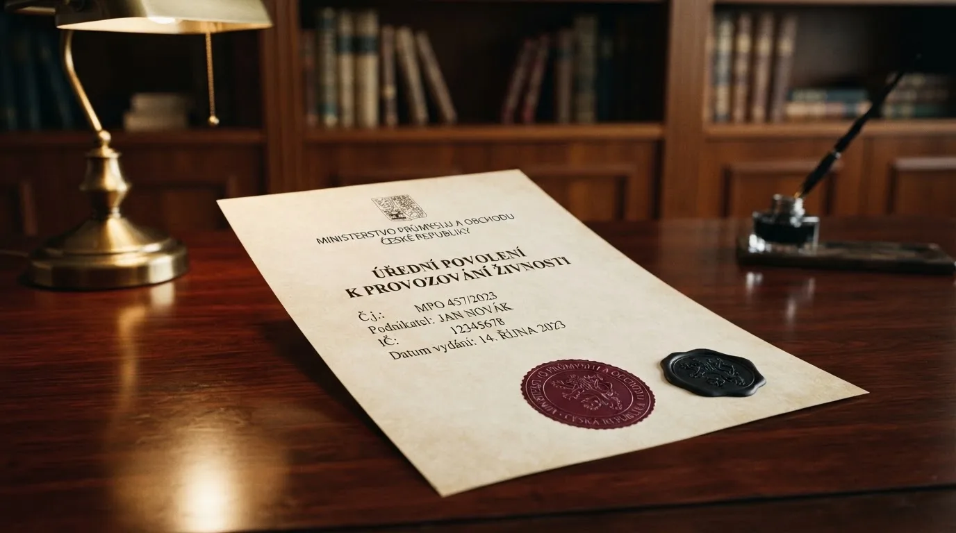 Detail dokumentu s logem Ministerstva financí ČR a razítkem platné licence pro hazardní hru
