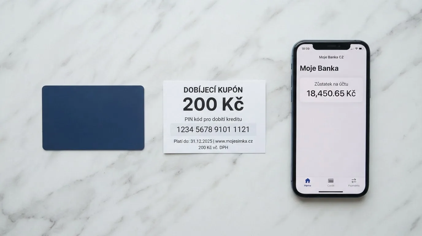 Výběr platebních metod v online casinu — platební karta, Paysafecard voucher s PIN kódem a mobilní telefon s bankovní aplikací